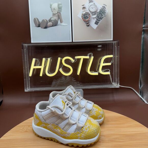 Air Jordan 11 Low Snake Yellow Python (TD) Size 6C - Picture 1 of 10